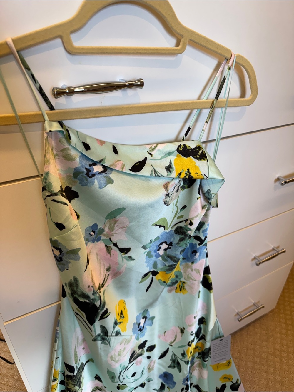 Astr Floral Maxi Slip Dress in Mint with Yellow, Pink & Blue Flowers - Picture 2 of 6